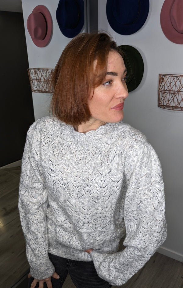 Pull Gris ajouré