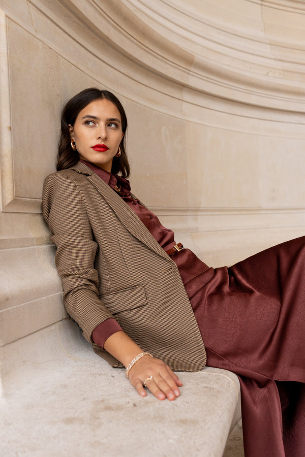 Blazer à carreaux Pieds de poule