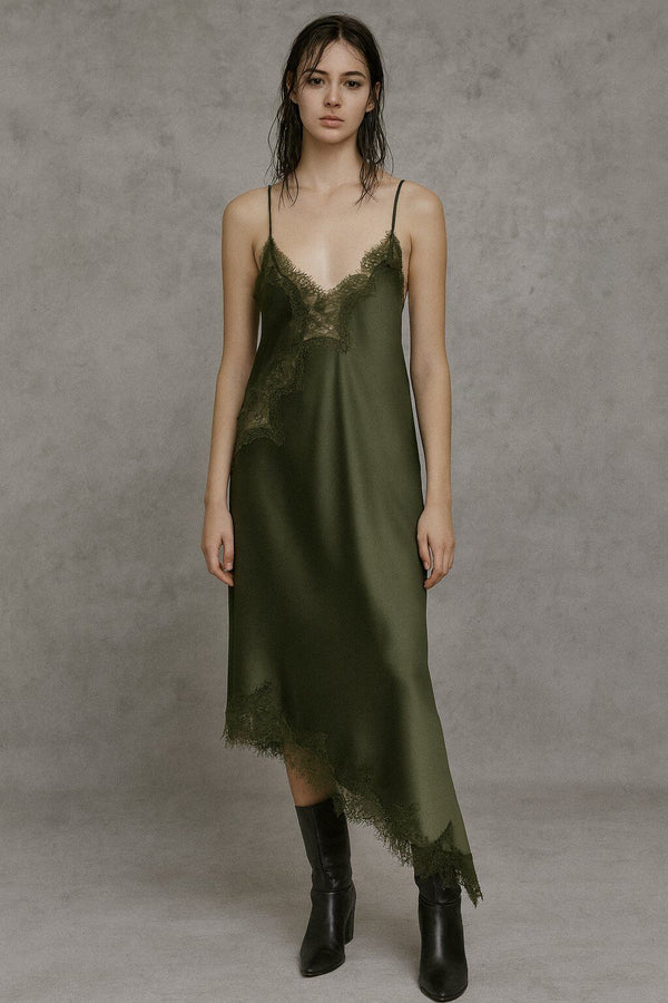 Robe Asymétrique bretelles Satinées